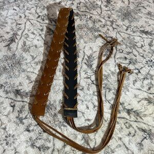 Brown and Black Braided Belt